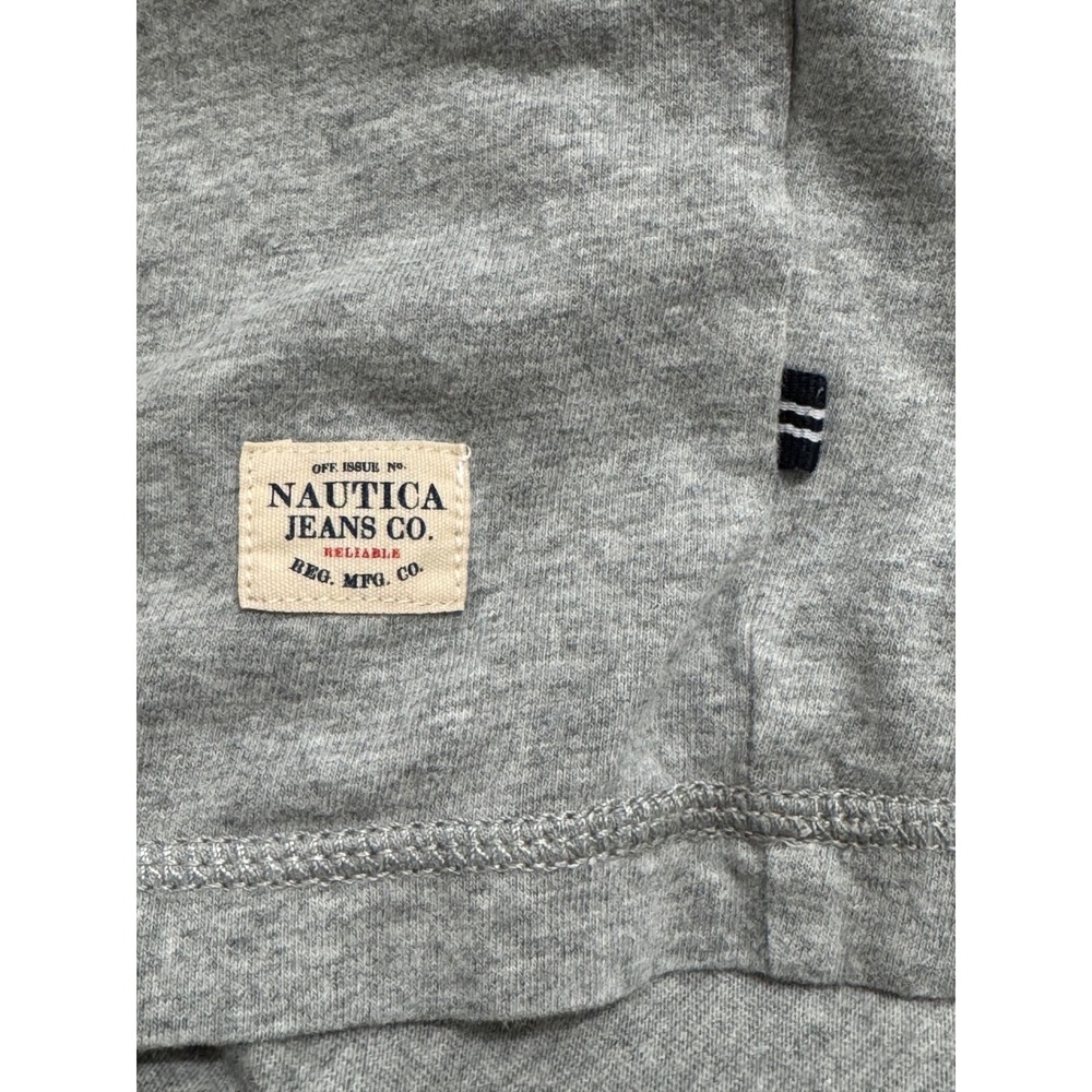 Nautica Jeans Co Gray Navy Striped Henley LS Shirt Men's XL Cotton Pullover‎ - Picture 6 of 7